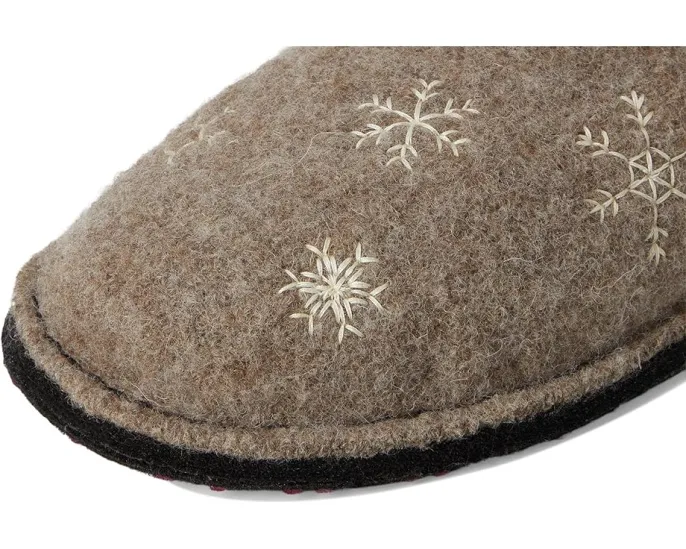 Тапочки Haflinger Snowman с вышивкой снежинок