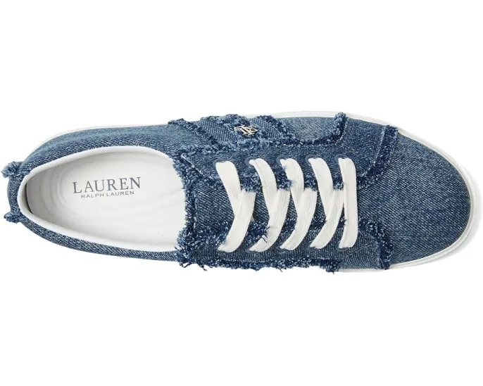 Кроссовки Lauren Ralph Lauren Janson Frayed Denim с потертым денимом и вулканизированной подошвой