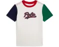 Хлопковая футболка Polo Ralph Lauren Kids с логотипом и цветными блоками для малышей и детей