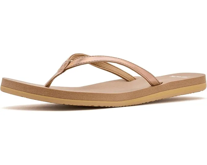 Сланцы Sanuk Yoga Joy II Iridescent с металлическим верхом и стелькой из пены с эффектом памяти