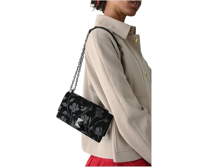 Kate Spade New York Deco Uptown Blooms Printed Suede мини кроссбоди на цепочке