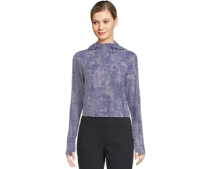 Кроп-кофта Mountain Hardwear Crater Lake с полузастежкой и отверстиями для большого пальца