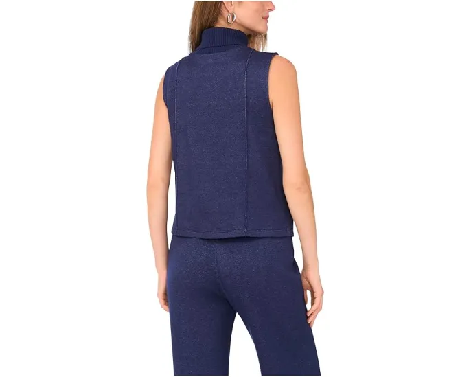 Топ Vince Camuto с высоким воротником и рельефной резинкой без рукавов