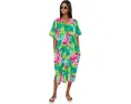 Tropic Crinkle Windowpane Caftan