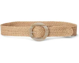 Широкий пояс Lauren Ralph Lauren из джута с пряжкой под рог и кожаной отделкой