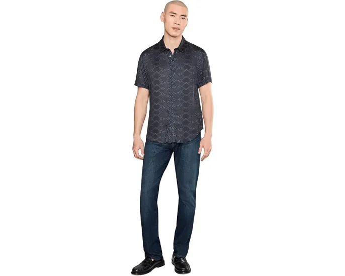 Рубашка John Varvatos Loren с коротким рукавом в черном цвете
