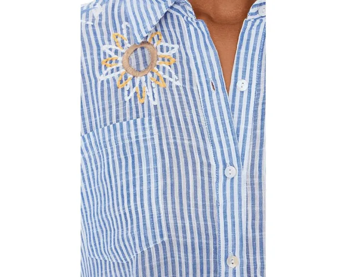 Блуза Andee с вышивкой цветов и накладными карманами от Karyn Seo