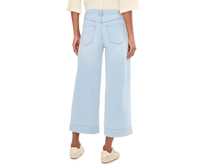 Широкие кроп джинсы Liverpool Los Angeles Stride 66 см с вышивкой по боковому шву