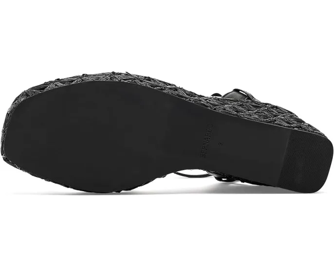 Босоножки Bernardo Cairo на платформе с плетением из рафии