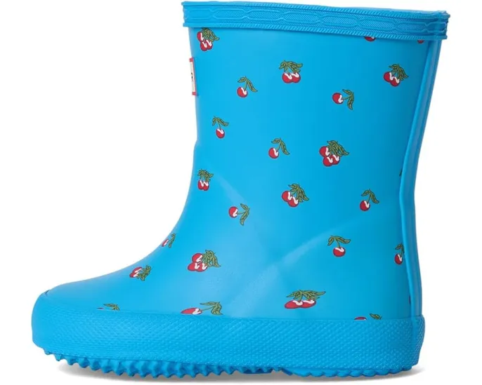 Hunter детские резиновые сапоги First Classic с блестящей полосатой расцветкой