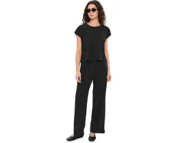 Eileen Fisher укороченный топ с ребристым воротником и короткими рукавами