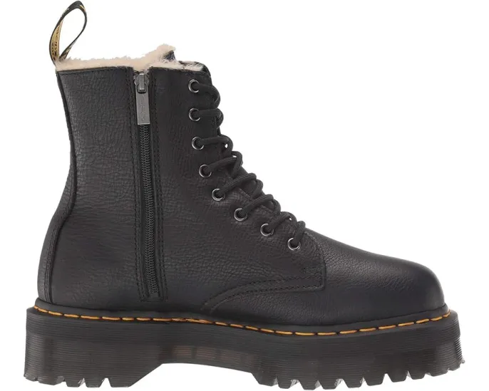 Ботинки Dr. Martens Jadon на платформе с искусственным мехом и молнией внутри