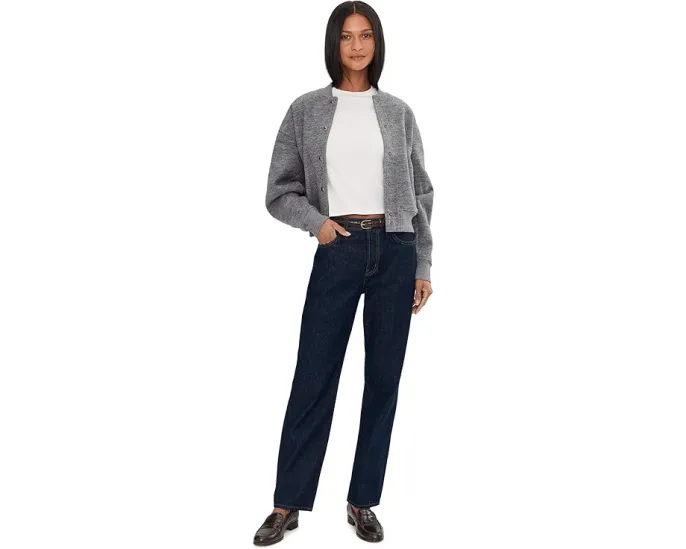 Джинсы Madewell Longline Straight с широкими штанинами и потертостями Rinse