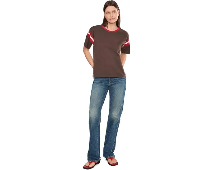 Футболка Faherty Sport Jersey Throwback Tee с воротником из органического хлопка
