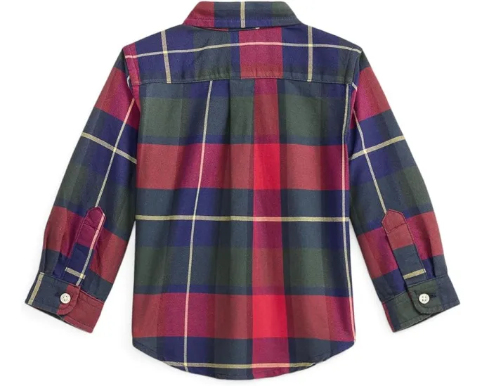 Рубашка Polo Ralph Lauren Kids Plaid Cotton Oxford для младенцев в клетку