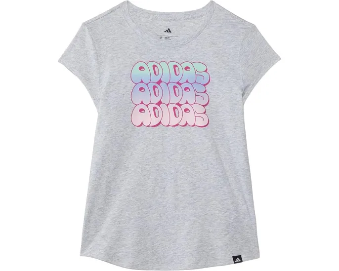 Футболка adidas Kids Cap Sleeve Heather с коротким рукавом и принтом