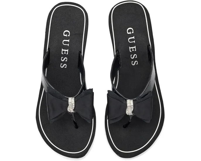 Сандалии GUESS Stazie с бантом и клиновидным каблуком