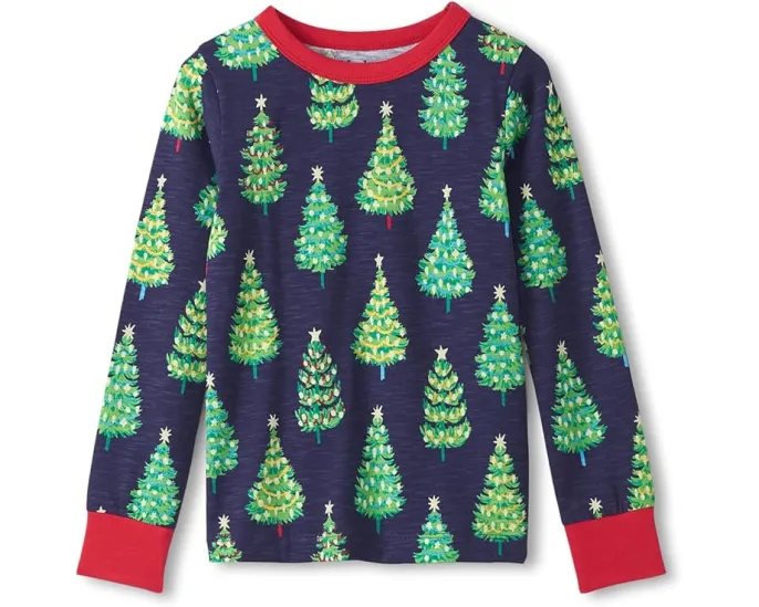 Пижамный комплект из стрейч-хлопка Hatley Kids для детей с контрастными манжетами