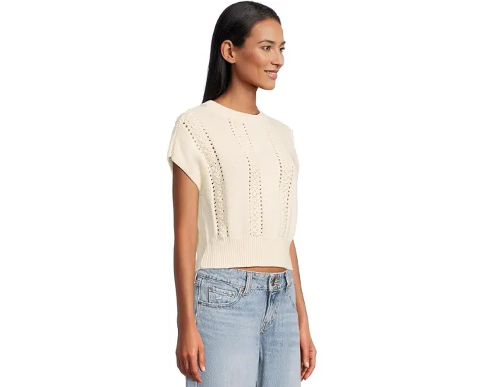 Свитер Lilla P Wedge с круглой горловиной и ажурной вязкой