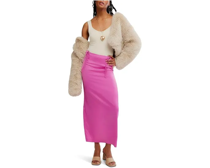 Юбка-колонна Free People Rosetto Column Skirt с высокой посадкой и разрезом