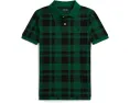 Детская поло из хлопкового сетчатого полотна Polo Ralph Lauren Kids в клетку с вышитой лошадкой