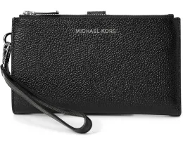 Клатч на запястье MICHAEL Michael Kors Adele Double Zip из зерненой кожи с двумя отделениями