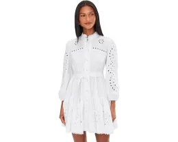 Платье-рубашка Avec Les Filles с длинным рукавом и ажурными деталями