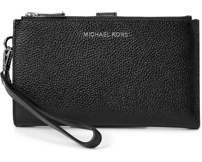 Клатч на запястье MICHAEL Michael Kors Adele Double Zip из зерненой кожи с двумя отделениями