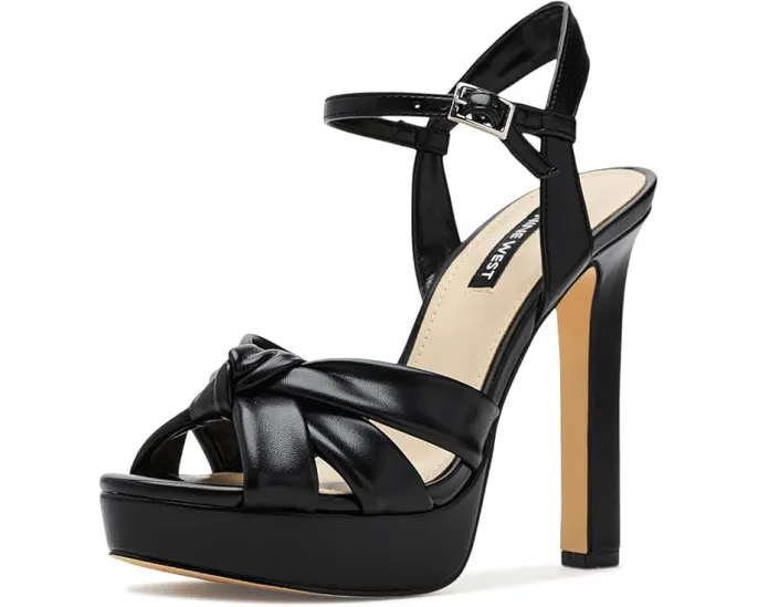 Вечерние сандалии Nine West Windee на высоком тонком каблуке с узлом и регулируемой лямкой