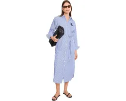 Платье-рубашка из хлопкового поплина в полоску Lauren Ralph Lauren