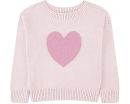 Оверсайз свитер с открытыми плечами и сердцем для детей