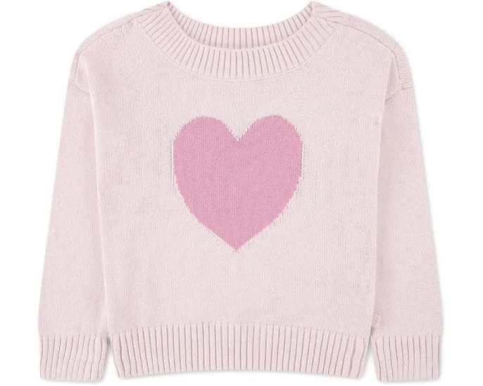 Оверсайз свитер с открытыми плечами и сердцем для детей