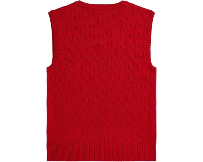 Жилет свитер с косой из хлопка Polo Ralph Lauren Kids для детей