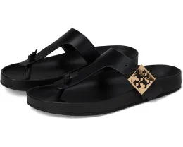 Кожаные сандалии Mellow Thong Sandal от Tory Burch с логотипом и стелькой
