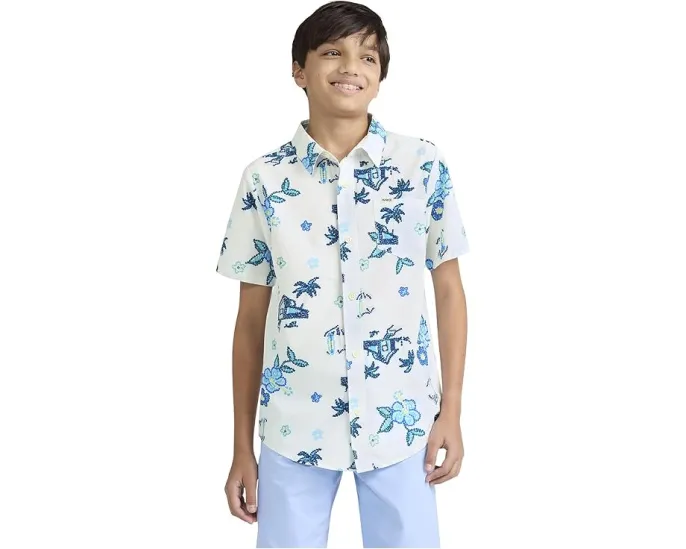 Рубашка Hurley Kids с принтом и короткими рукавами