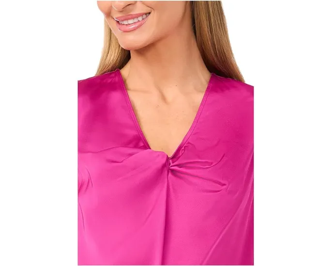 CeCe топ без рукавов с V-образным вырезом и перекрученным декором