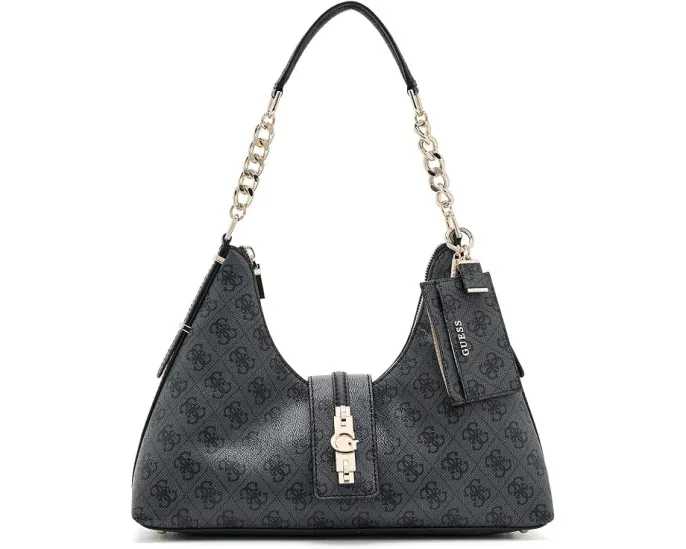 Сумка GUESS Yvonne Logo Hobo через плечо с цепочкой, стеганая
