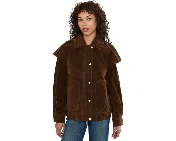 Бомбер с воротником и накладными карманами из полиэстера Avec Les Filles