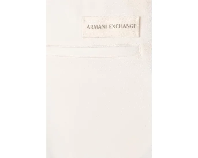 Брюки Armani Exchange из смесового хлопкового твила с эластичными манжетами и кулиской