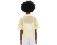 Повседневная рубашка с отложным воротником и коротким рукавом Vince Camuto Lemon Cream