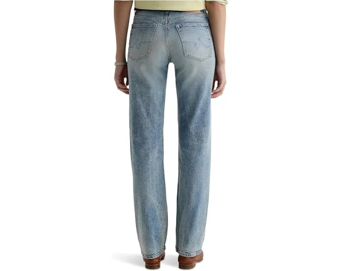 Джинсы AG Jeans Sydney Mid-Rise Stovepipe с прямым узким кроем и застежкой на пуговицы