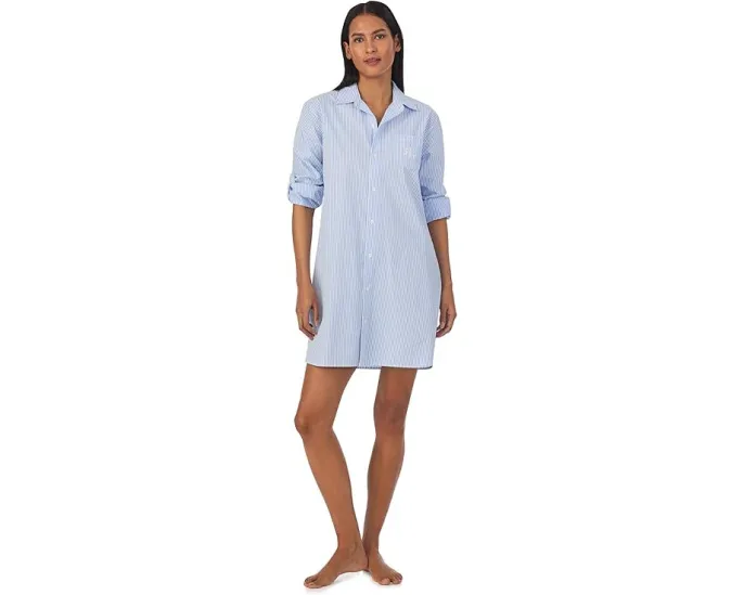 Ночная сорочка Long Sleeve Roll Tab His Shirt с цветочным принтом Lauren Ralph Lauren