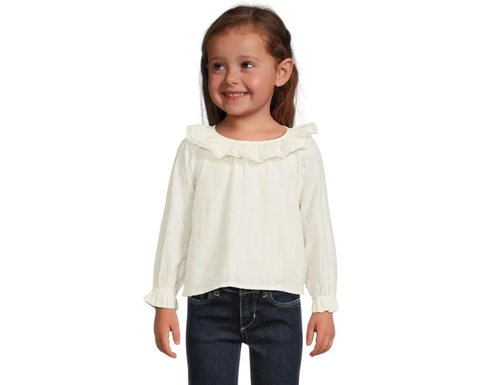 Блузка Janie and Jack с фактурным воротником и длинными рукавами