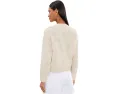Long Sleeve Collarless Jacket With Smocking