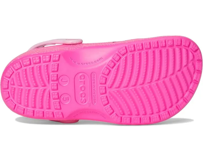 Детские кроксы Crocs Kids Classic Barbie с монограммой и аксессуарами