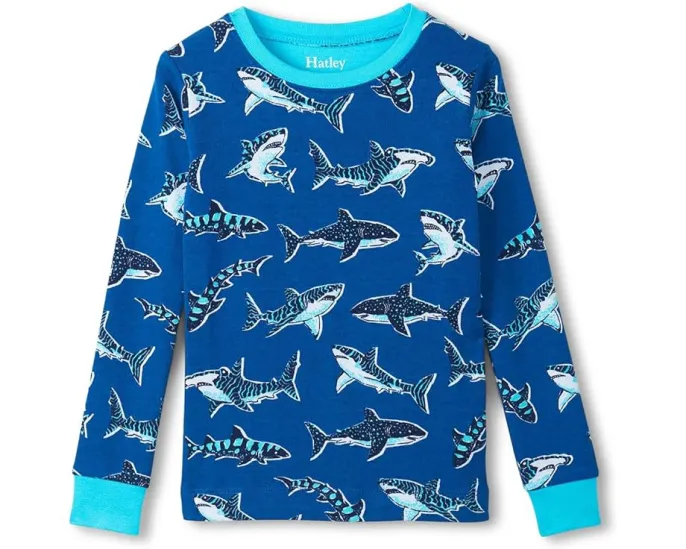 Пижамный набор Hatley Kids с принтом акул из органического хлопка