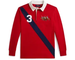 Рубашка-поло Polo Ralph Lauren Kids из хлопка с логотипом Triple-Pony и вентилируемым подолом