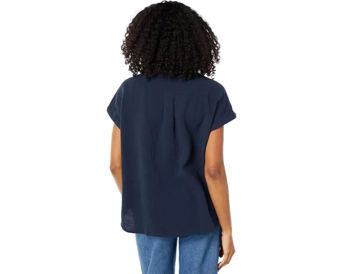 Топ Faherty Dream Cotton Desmond из хлопка с пуговицами и овальным подолом