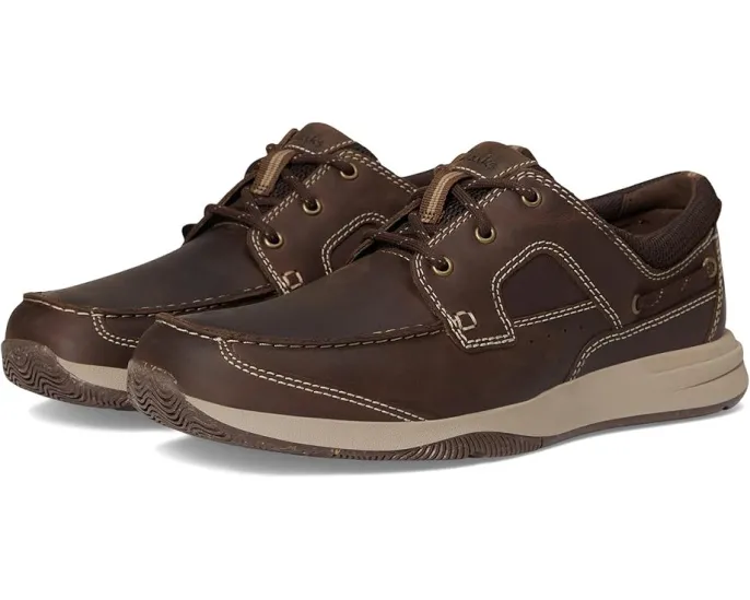 Clarks Sailview Lace кроссовки из натуральной кожи с круглым носком