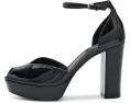Лодочки Nine West Keela с блочным каблуком глянцевые лакированные черные